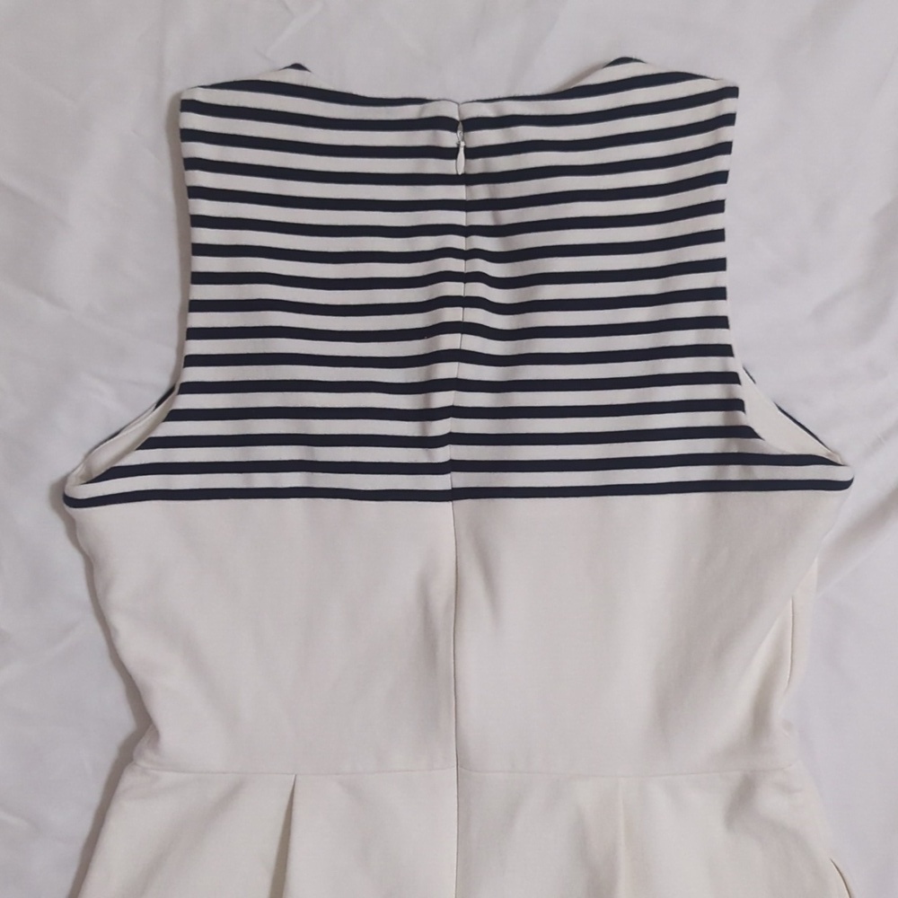 Madewell Striped Fit & Flare Verse Midi Dress, Color Black/White Size M - Picture 10 of 16